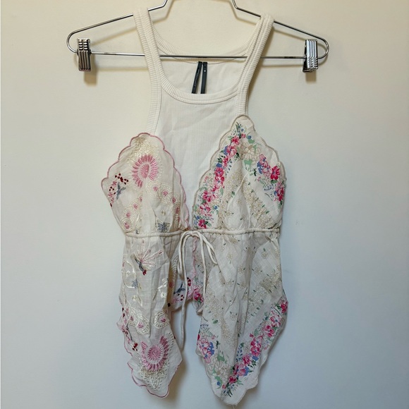 NWOT By Anthropologie Pieced Scarf Tank Size XS - Picture 3 of 15